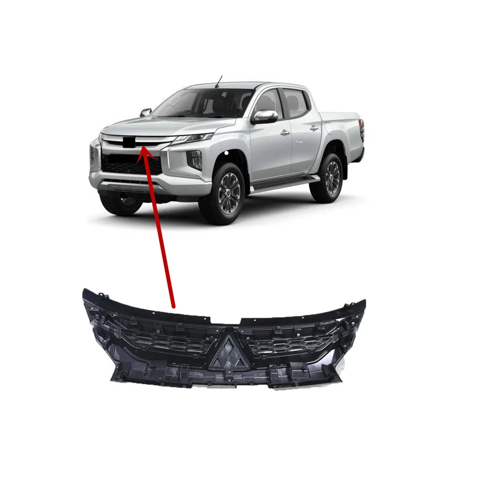 

1 Piece Front Bumper Grille for L200 Bumper Net for L200 Pick up Challenger Grille Chrome Cover
