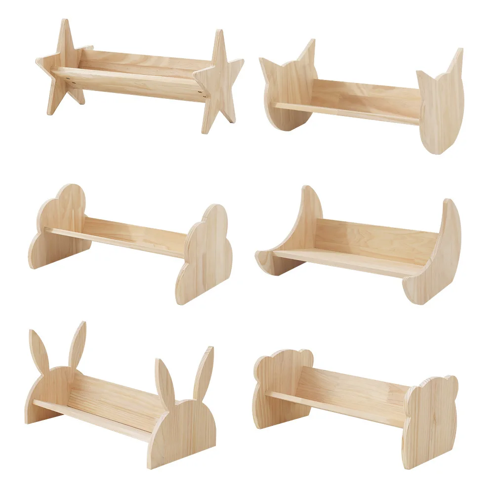 

Korean solid wood baby cartoon picture book shelf animal modeling desk next to the floor-to-ceiling bookshelf
