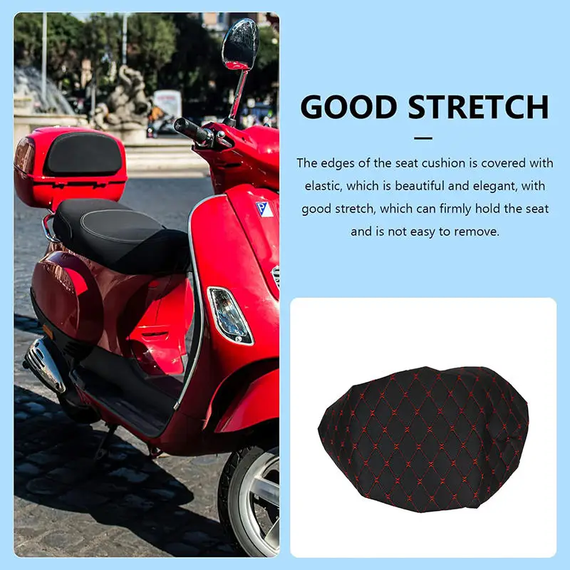 

Motorcycle Seat Cushion Cover Waterproof Mesh Breathable Non-Slip Leather Seat Cushion Cover for Scooter