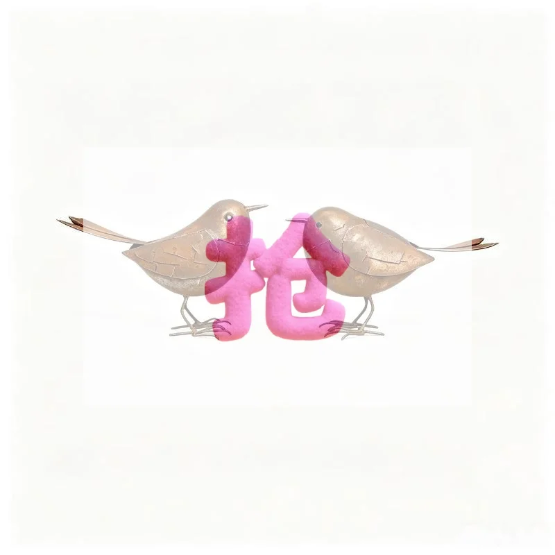2pcs Rusty Metal Garden Bird Statues - Suitable For Flower Beds, Patios, Lawns, And Farmyard Decor