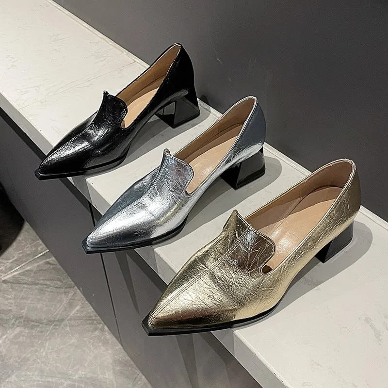 

heels women Sapatos Femininas Light Weight European Stylish Elegant Black Square Heel Shoes Lady Casual Office Party Shoes