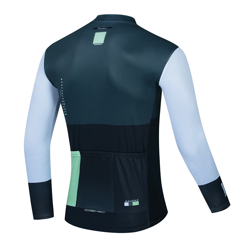Herren Raudax Top MTB Fahrradjacke Langarmtrikots für Triathlon Fahrradbekleidung Ropa Ciclismo – Detail 3