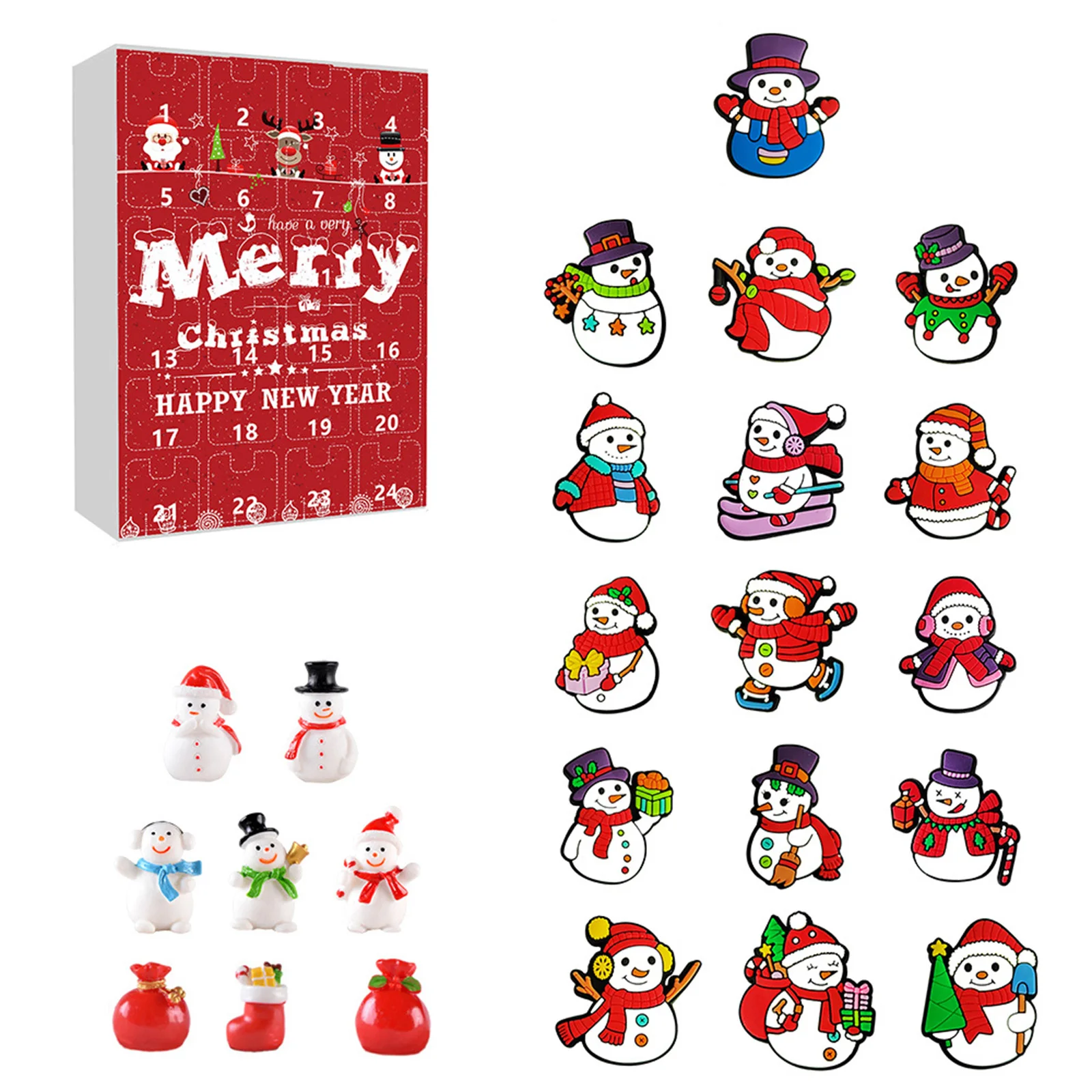 Christmas Snowman Home Decorations 2024 Christmas Holiday Advent Calendar Christmas Tree Decorations 3D One Minute Sand Timer