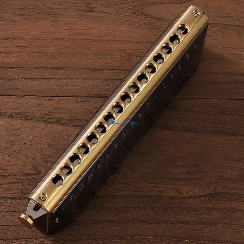 

Y51D Harmonica 16-hole 48 Tones Chromatic Mouth Organ Harmonica Chromatic Harmonica for Key of C for Professionals & Students