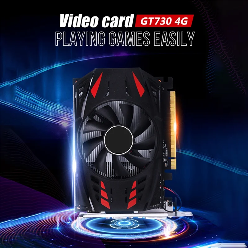 بطاقة رسومات ABJG-GT730 4GB DDR3 128 بت 700 ميجا هرتز 40 نيوتن متر PCI-E 2.0 16X DVI + VGA - متوافقة