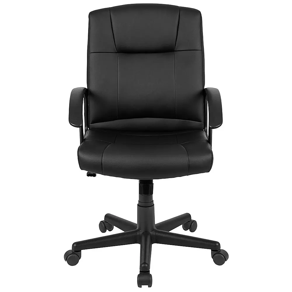 Coffman Contemporary Leather/Faux Leather Swivel Office Chair - Black