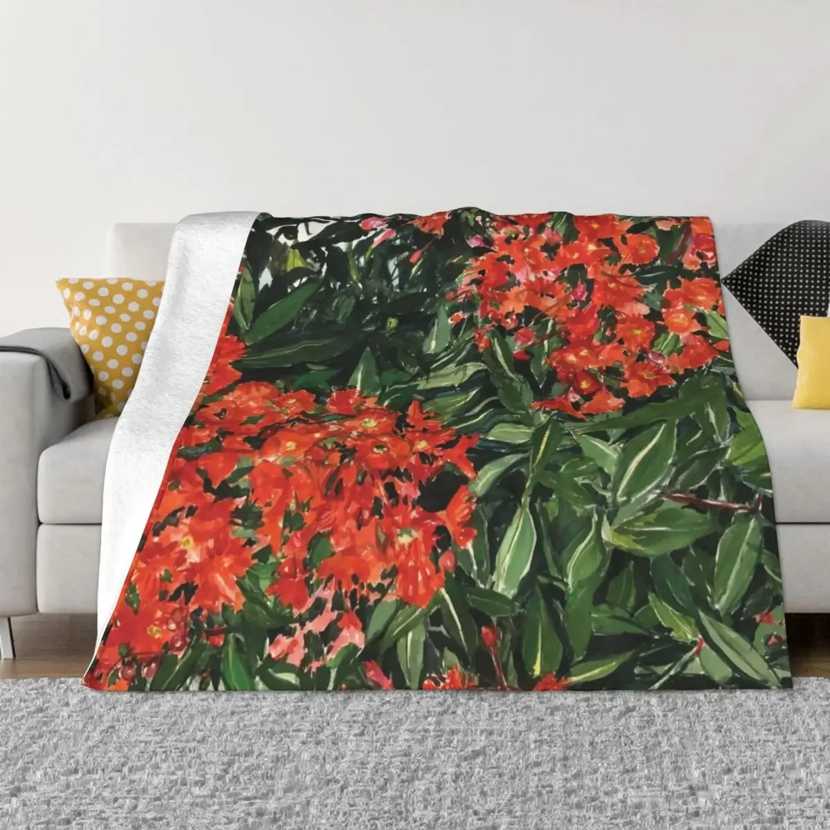 

Red Flowering Gum Throw Blanket Flannel warm winter Blankets