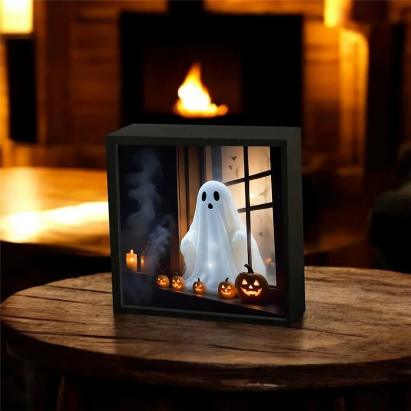 

T99C-Ghost Doll Light Spooky Ghost Emerging From Window Night Lamp For Cozy Halloween-Themed Home Decor Soft Eerie Glow