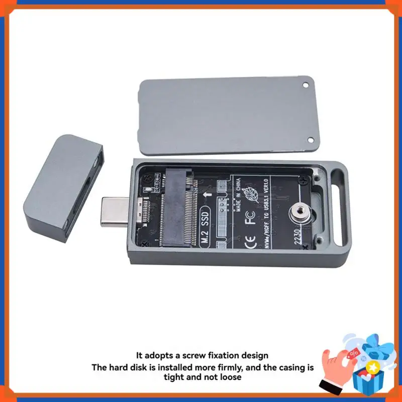 Compact M.2 SSD Case M.2 NVME SATA Double Protocol External Hard Drive Case USB3.2 GEN2 10Gbps SSD Enclosure Support 2230