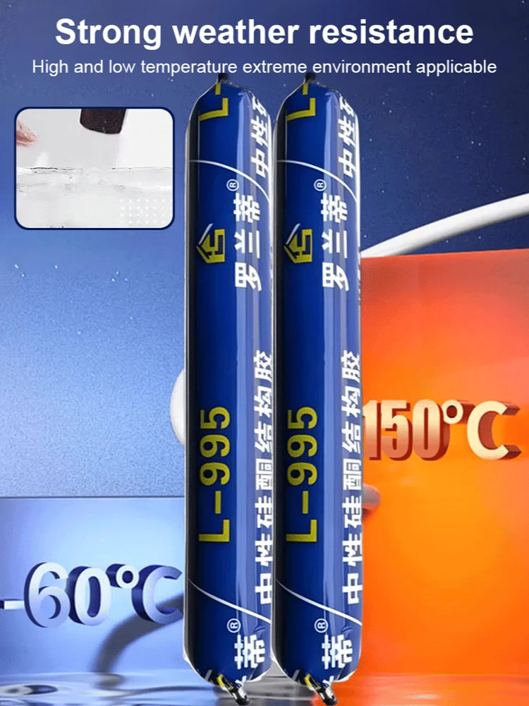 750g 995 Strong Waterproof Sealant, Neutral Silicone Structural Adhesive, Weatherproof for Wall Door Window Crack Repair