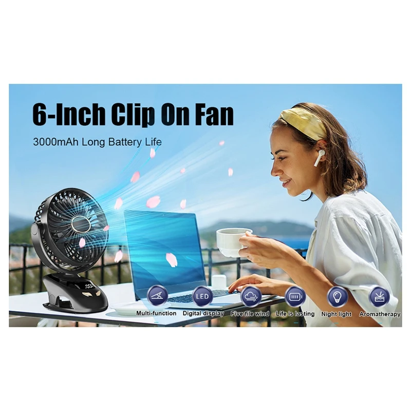 Small Desk Clip On Fan,Portable Personal USB Clip Fan For Home Office Travel Bed Stroller Camping Outdoor Fan