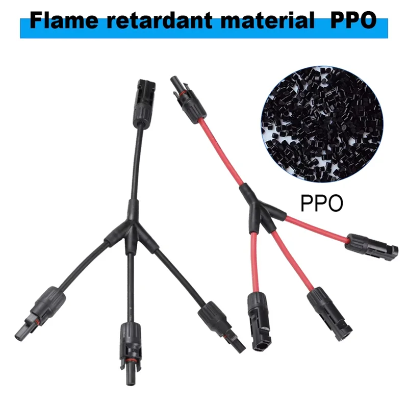Promotion! 3 To 1 Y Branch Connector With 4Mm 2 Solar Cable MMMF /FFFM For Solar PV System Y Solar Panel Cable Connector