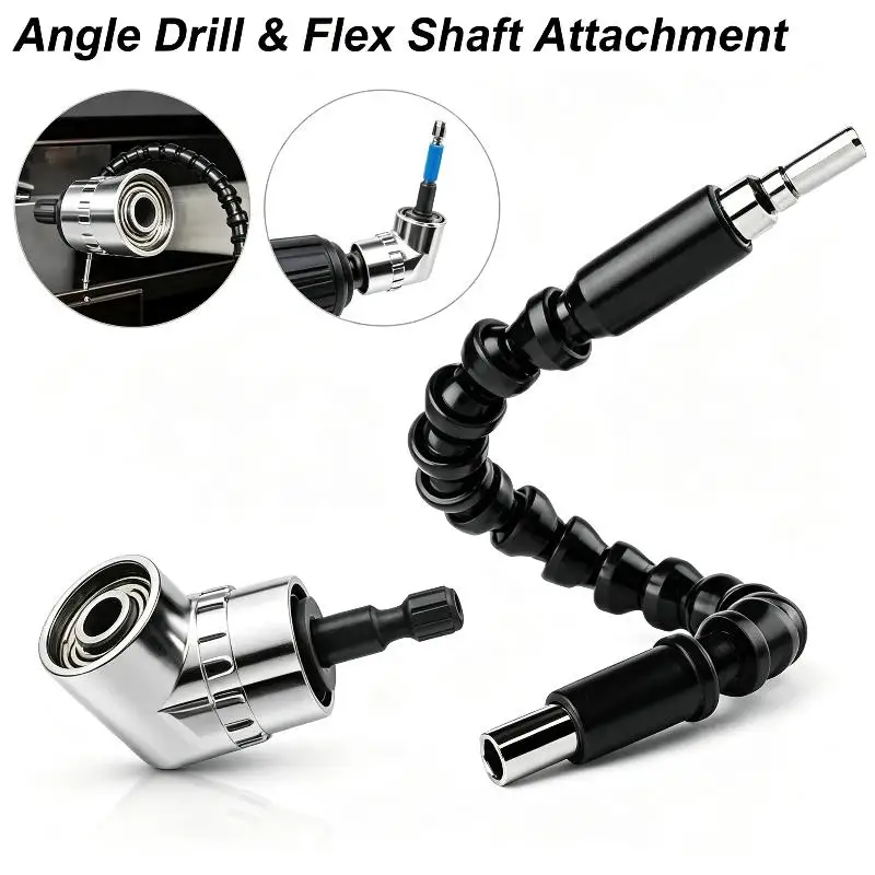 Angle Drill Attachment Screwdriver Adapter Flexible Shaft Soft Extension Holder Screw Driver Magnetic 1/4 Hex Bit Socket Chuck