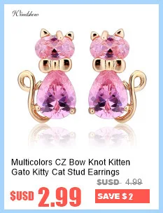 Nette Reine Echt 925 Sterling Silber Kitty Katze Gepflastert Zirkonia CZ Stud Ohrringe Bijoux Frauen Mädchen Kinder Schmuck Heißer geschenk – Detail 1