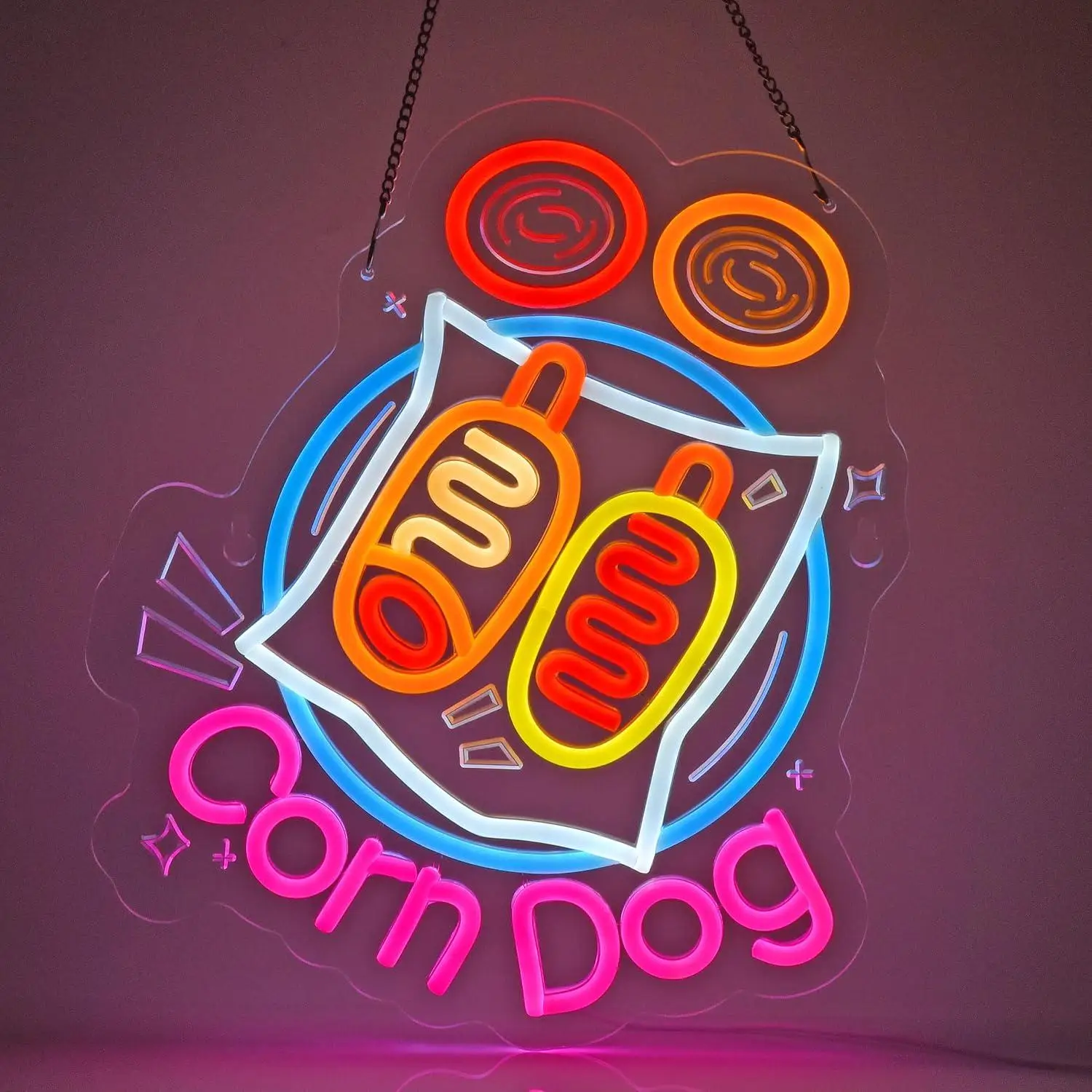 Corn Dog Neon Sign Dimmable LED Lights For Snack Bar Fast Food Truck Restaurant Party Kitchen Home Wall Decor Signboard Light