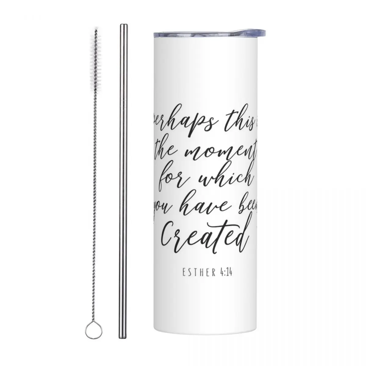 Esther 414 - Bible V Stainless Steel Tumbler Vacuum Insulated Mugs Thermal Cold Bottle Straws With Lid 20oz