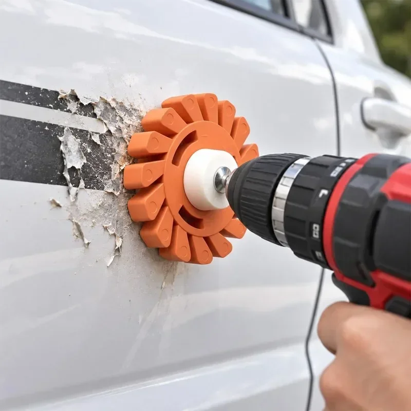 G Pneumatic Adhesive Removal Wheel Smooth Electric Drill Adapter Sticker Removal Tool Car Wheel Adhesive Remover Rubber Wheel