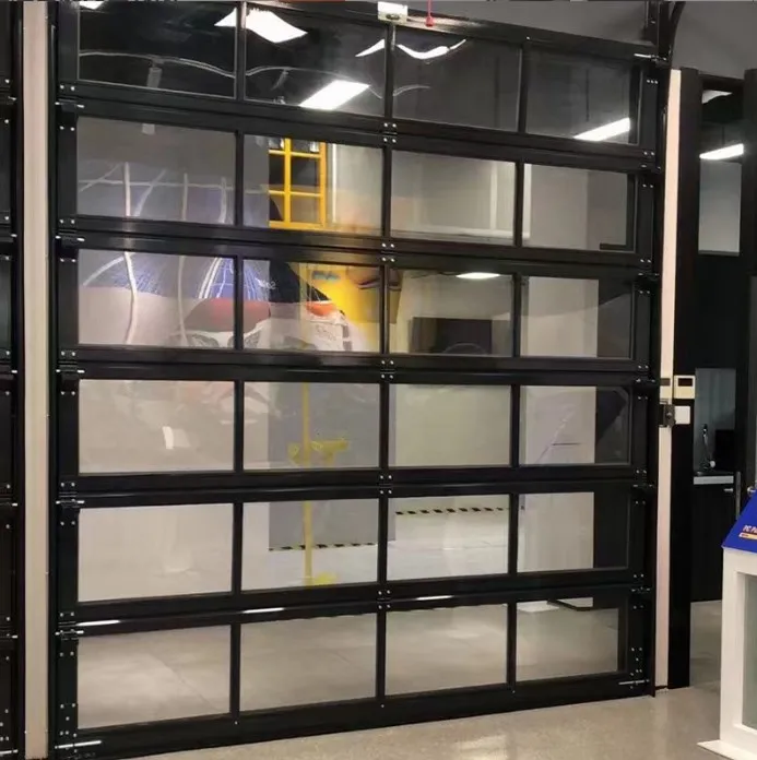 Modern Sectional Visible Garage Door Custom Aluminum Frame Automatic Folding Design Residential Villa Household Door For Sale