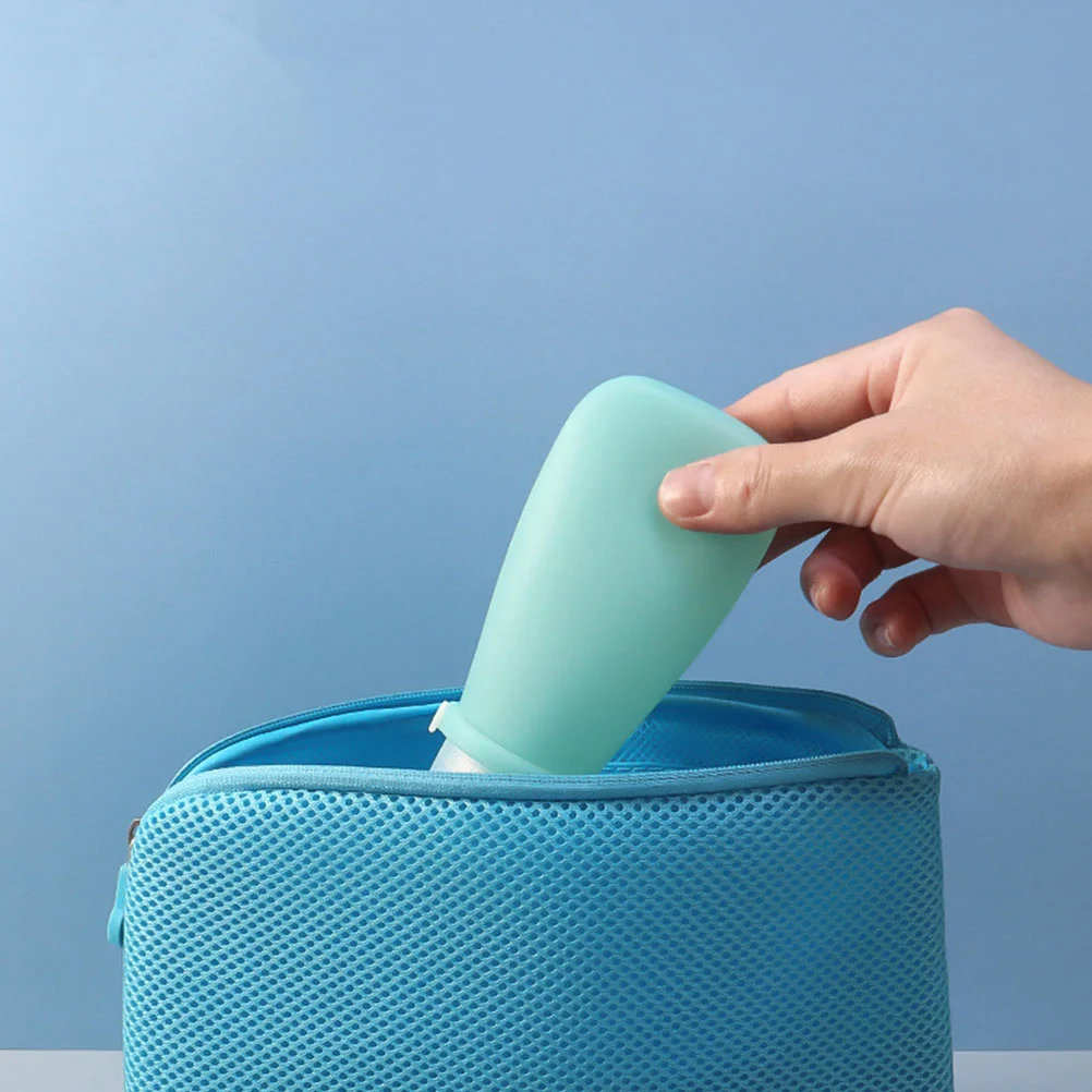 

2 Pcs Empty Silicone Gel Bottles Portable Travel Soap Container Reusable Refillable Toiletries Bottles for Shampoo Lotion Hand
