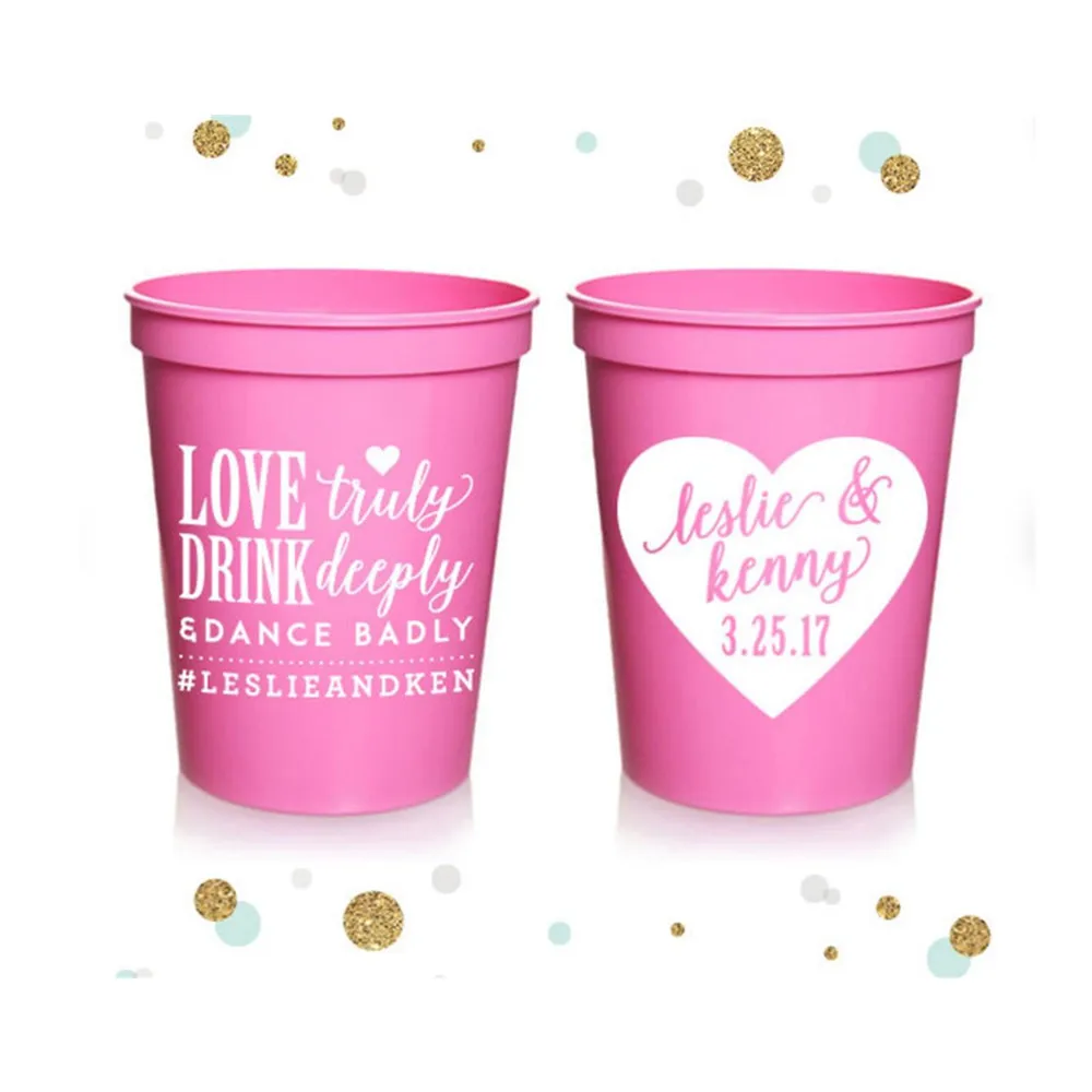 Love Truly - Wedding Stadium Cups  - Custom - Bridal Wedding Favors, Wedding Cups, Party Cups