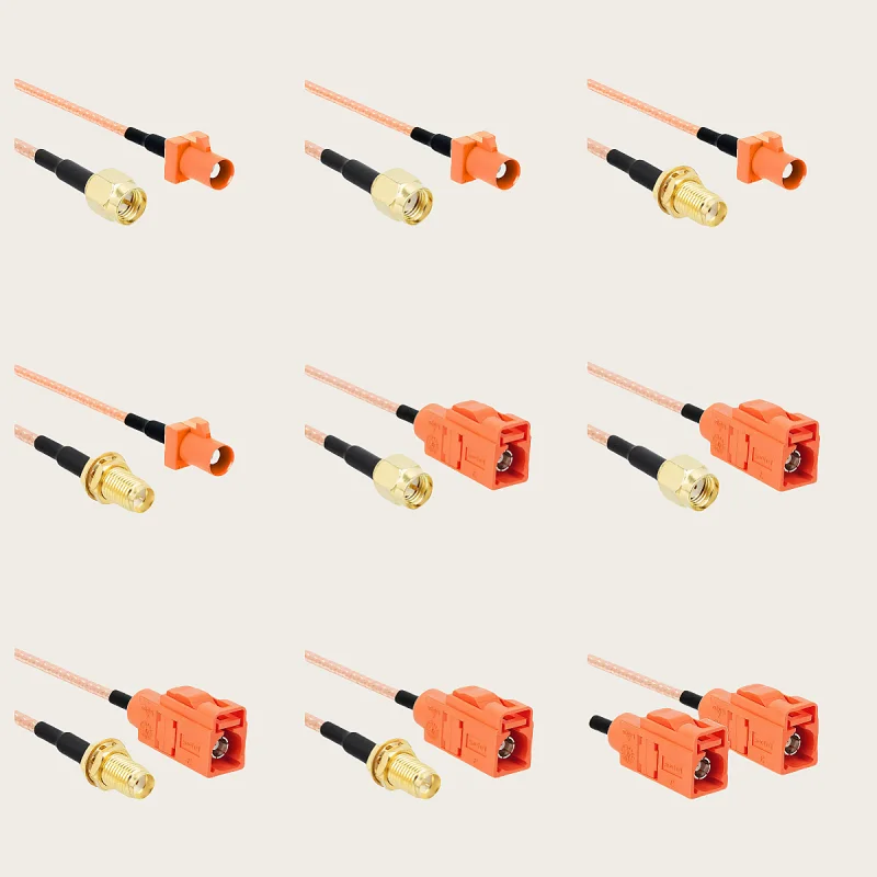 

Orange M-type FAKRA to SMA Male Female Coaxial Connector RF Crimp for Cable GPS Antenna RG316 Cable