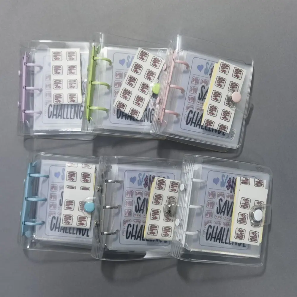 ミニ貯金バインダー $150/300/500/1000 PVC貯金チャレンジブック カラフル防水封筒貯金チャレンジ