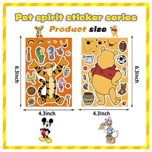 Winnie Mickey Charakter Face Adhesive, DIY -Puzzle -Aufkleber, Spielzeug für Kinder, Jungen und Mädchen Decalque, Geschenke für Kinder, 8 PCs, 16 PCs, 32pcs Hauptverkauf Mickey Head - №3