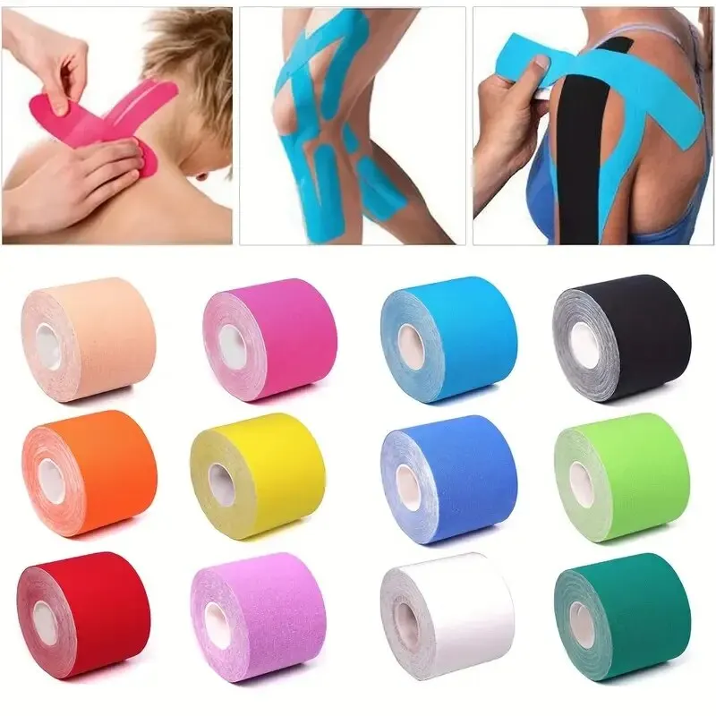 5CMX5M Athletic Elastoplast Sport Recovery Strapping Gym Waterproof Tennis Muscle Pain Relief Bandage Sports Stickers