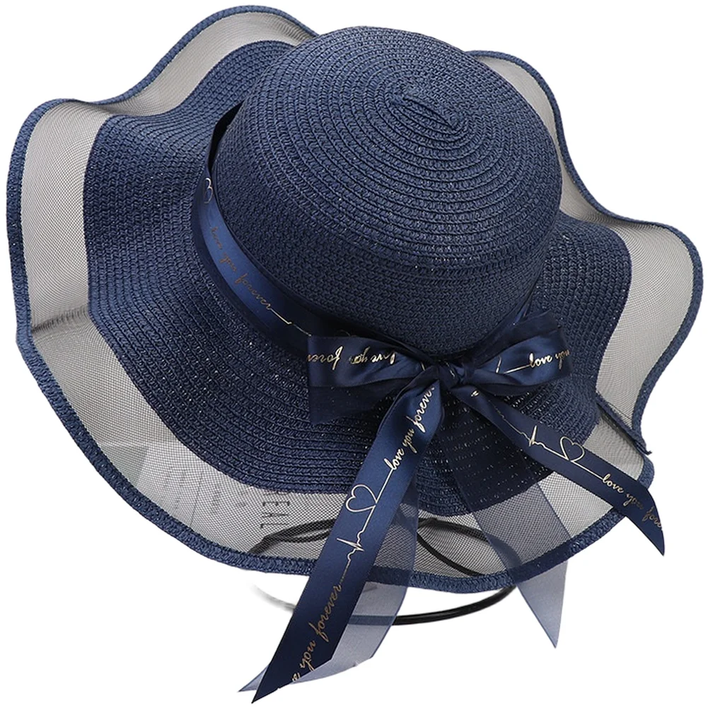 Wide Brim Straw Hat for Women Summer Sunshade Lightweight Breathable Design Korean Aesthetic for Beach and Casual Wear
