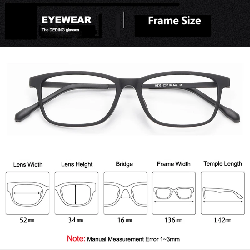 Ultralight Titanium & TR90 Glasses Frame Men Women Myopia Hyperopia Optical Eyeglasses Rectangle Prescription Eyewear DD1630 image 5