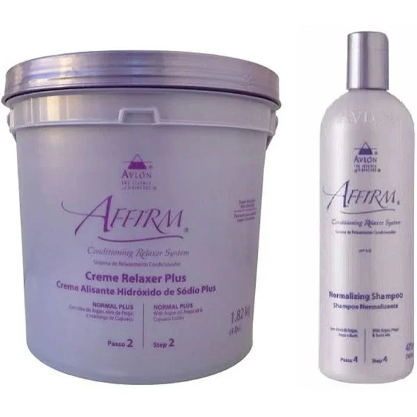 Kit Avlon Affirm Relaxamento Sódio Normal Plus 1.8kg + Avlon Affirm Normalizing Shampoo 475ml