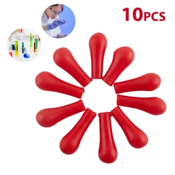 Lâmpada de borracha vermelha cabeça caindo garrafa, inserir pipeta, laboratório suprimentos, 10pcs