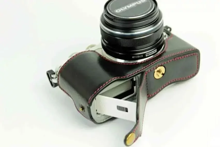 

Сумка для камеры из искусственной кожи, чехол для Olympus EPL7 EPL8 EPL9 EPL10, нижняя крышка с отверстием для аккумулятора