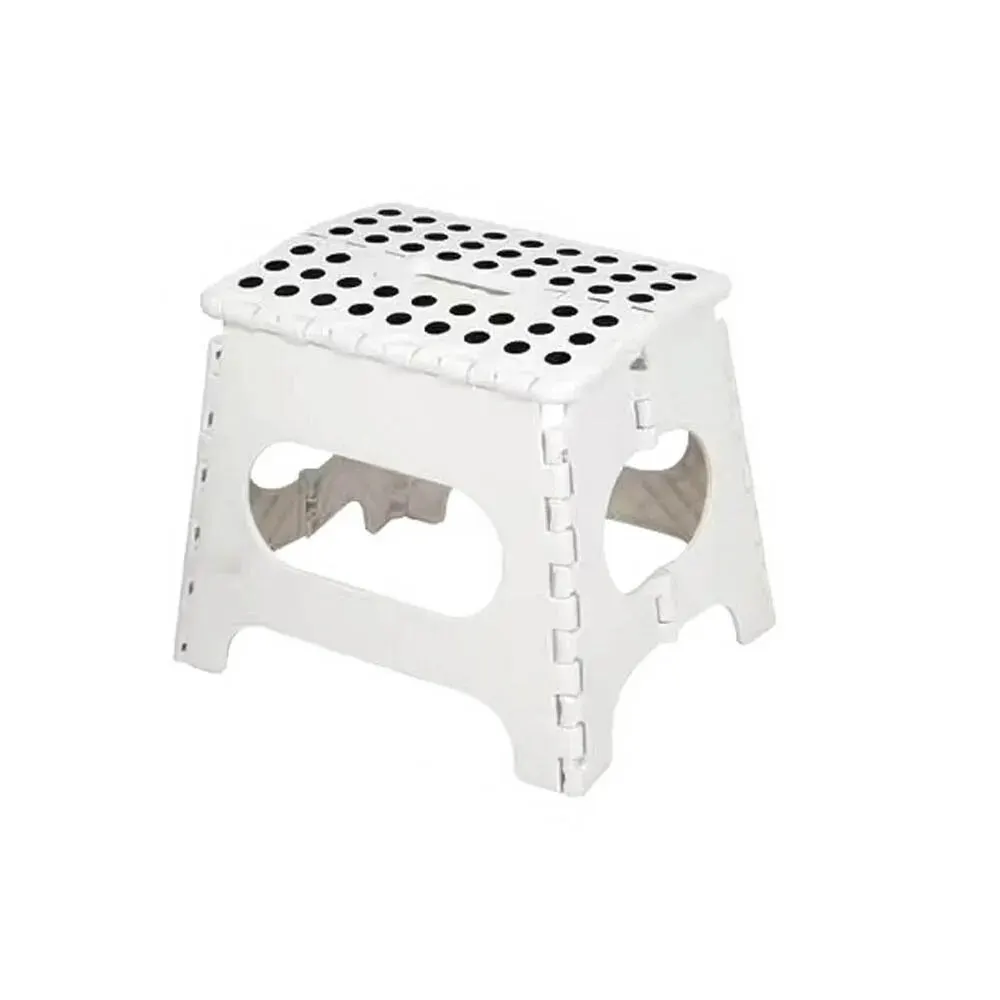 Folding Step Stool Portable Lightweight Plastic Step Up 27CM Height For Adults Kids Suitable For Kitchen Bathroom Bedroom White