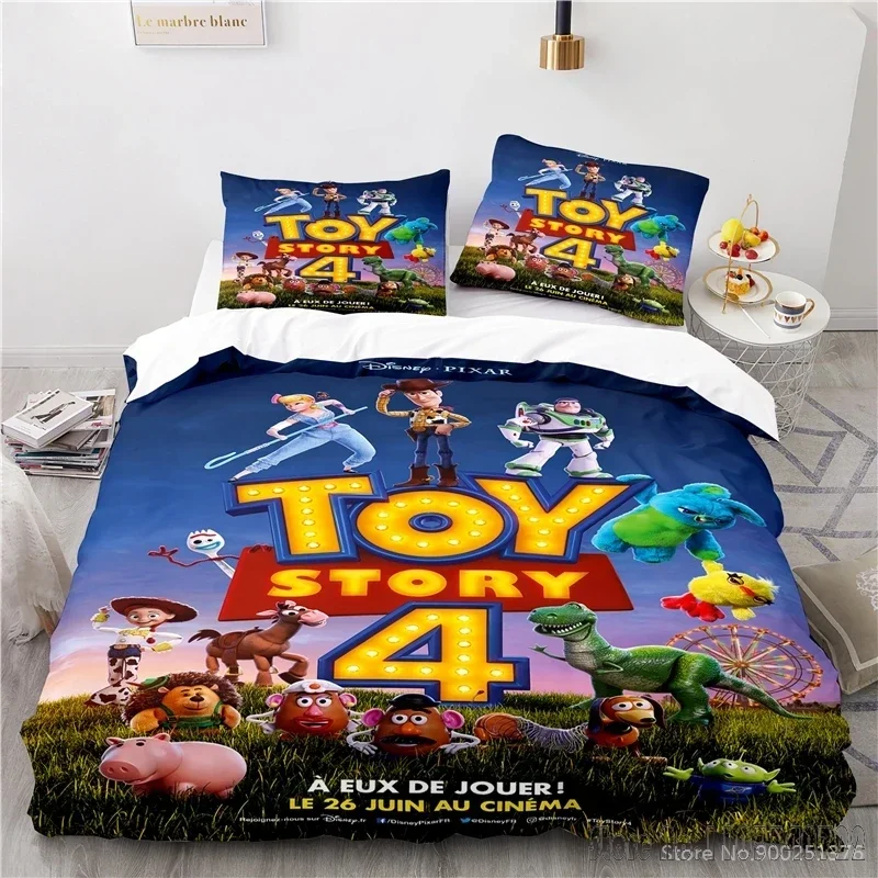 

Toy Story 4 Woody Buzz Lightyear Love Child Duvet Cover Set HD Comforter Cover Bedclothes for Kids Bedding Sets Bedroom Decor