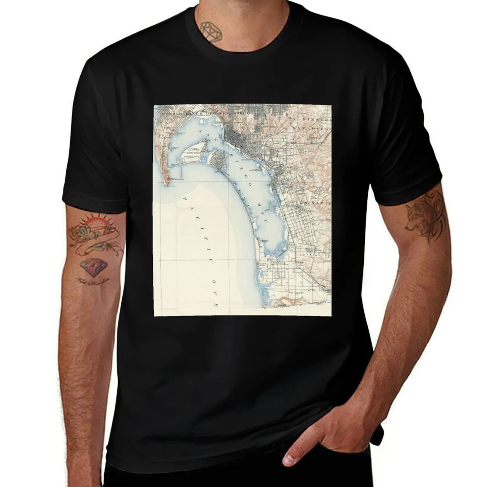 Vintage Map of San Diego California (1902) T-Shirt High Elasticity Sports T-Shirt