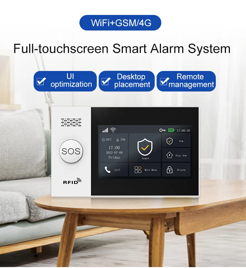 

High Quality WIFI GSM Home Security Alarm System with Camera Wireless Intruder Alarm System Smart Life APP GS107