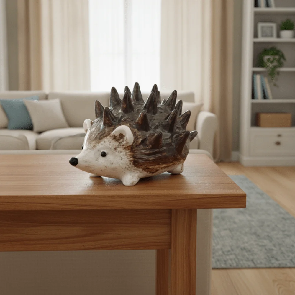 Resin Craft Hedgehog Ornament Figurine for Desk Contemporary Style Hedgehog Statue Models Storage Rings Hedgehog Ring Holder