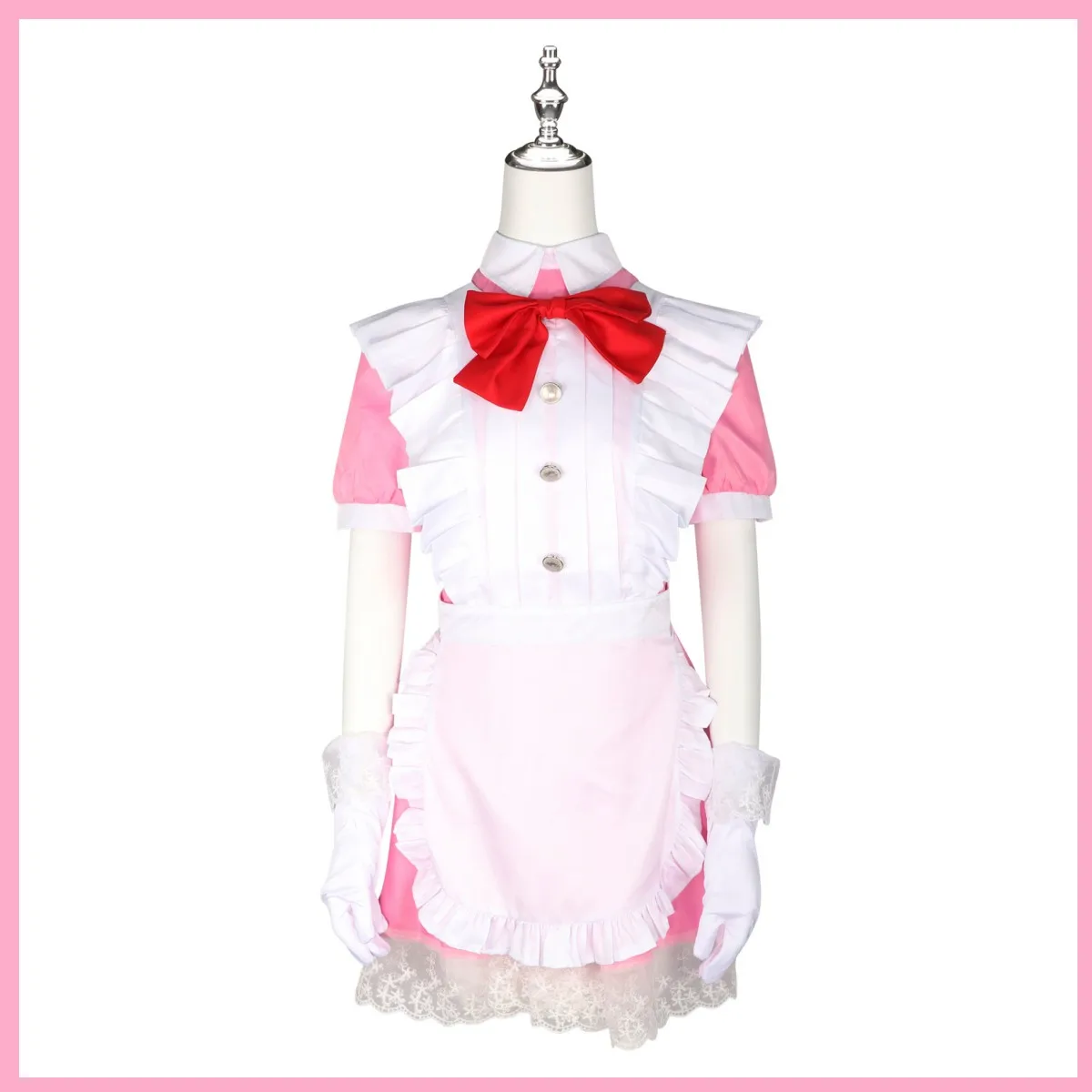 Anime Puella Magi Madoka Magica Kaname Madoka Cosplay Costume Wig Pink Maid Attire Lolita Dress Woman Sexy Kawaii Carnival Suit