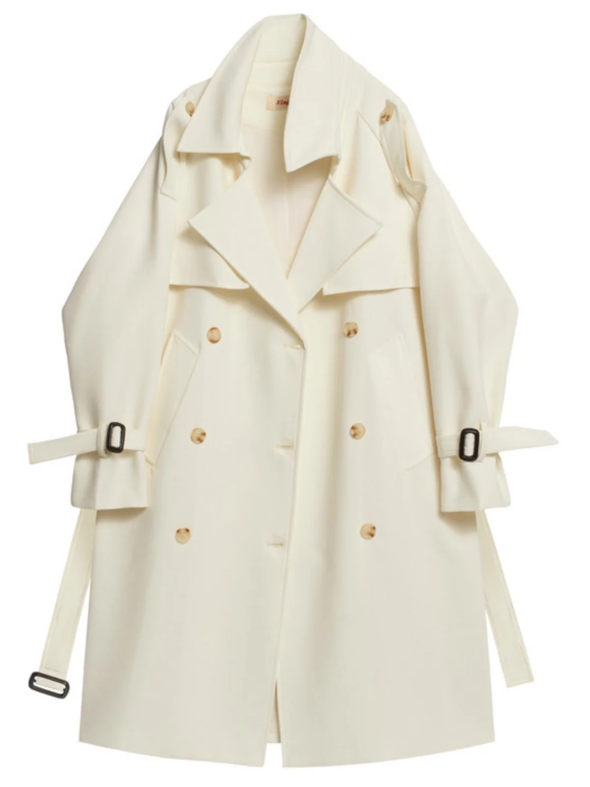 

Trench Long Coat Woman Designed Modern Vacation Personality V Neck Open Sashes Belts Stand Abrigos Streetwear Contrast Pink