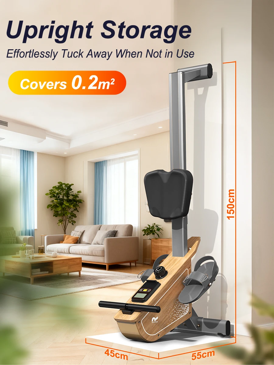 Heim-Rudergerät mit 16 Einstellbaren Magnetischen Widerstandsstufen, Bluetooth LCD-Display, 150KG Maximallast, Indoor-Fitness – Detail 10