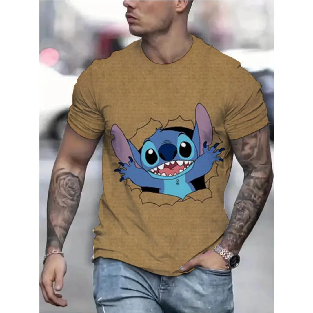 Футболки с героями мультфильмов Диснея, Лило Стич, каваи, аниме, уличная одежда с 3D принтом, мужская и женская модная футболка большого размера, футболки, топы