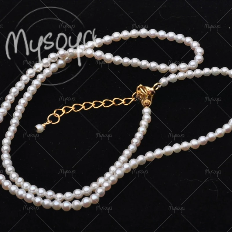 

MYSOYA 2-3mm Akoya Pearl Necklace, Suitable for Party/ Birthday/ Anniversary/ Wedding/ Mother's Day/ Father's Day Gift A1041