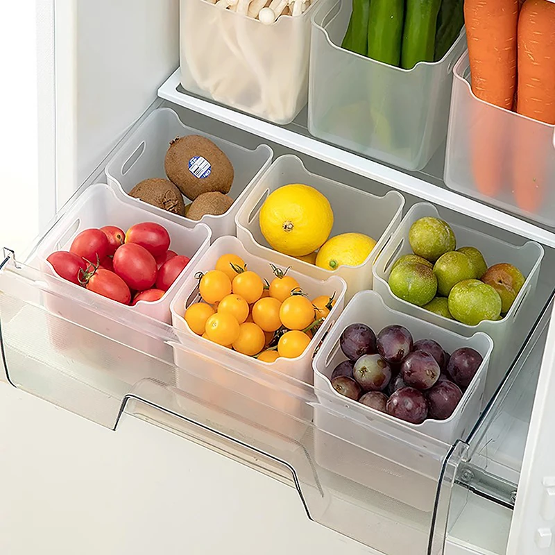 5Pcs Refrigerator Storage Boxes Food Fresh Organizer Cold Storage Crisper Fruit Spice Food Container Boxes Home Kitchen Boxes