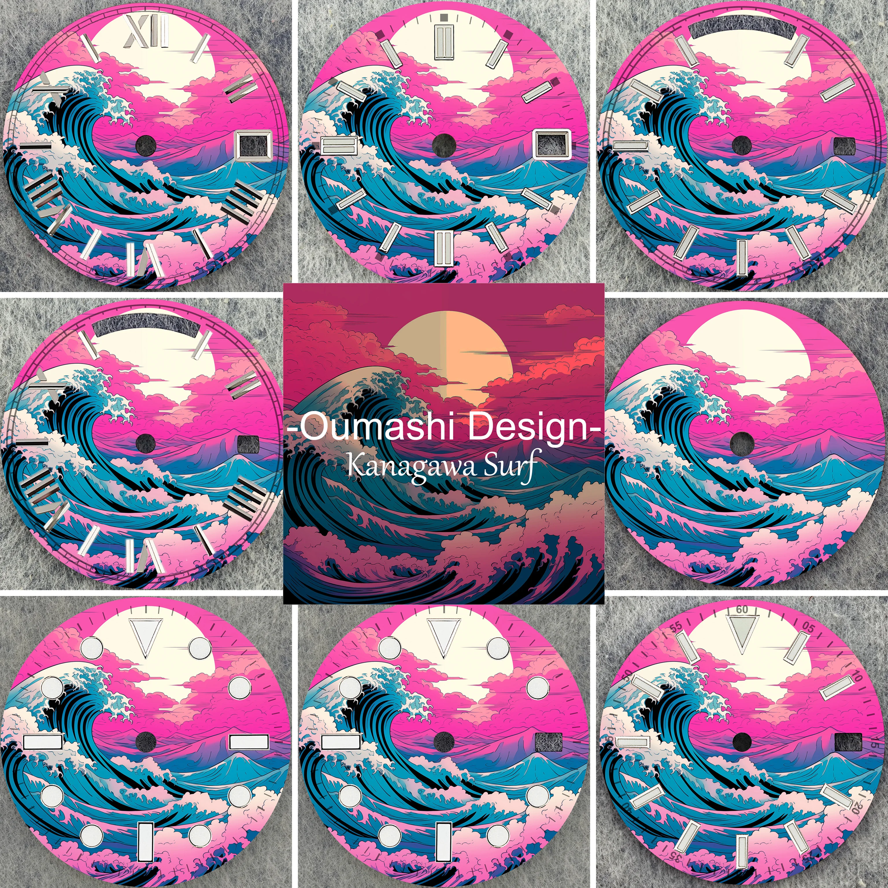 

28.5/29mm Dial The Great Wave off Kanagawa High-Quality Artistic Watch Dial for Miyota 8285/NH35 Movement with C3 Luminous