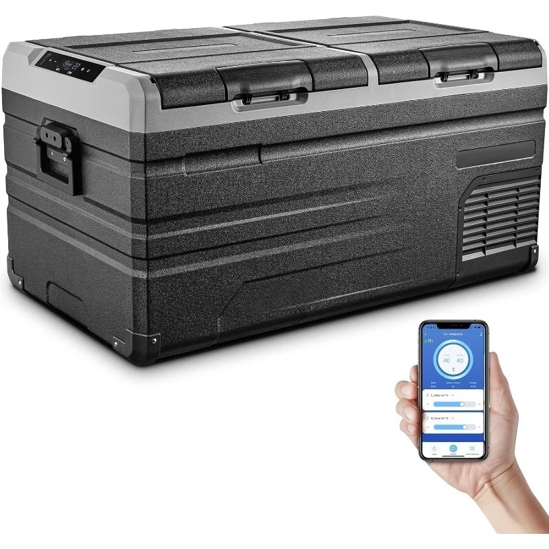 12 Volt Car Refrigerator, RV Car Fridge Dual Zone APP Control, Portable Freezer 95 Quart(90L)