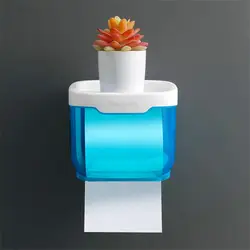 Toilet Paper Holders Transparent Free Punching Paper Box Waterproof Wall-mounted Roll Paper Box Bathroom Storage Products