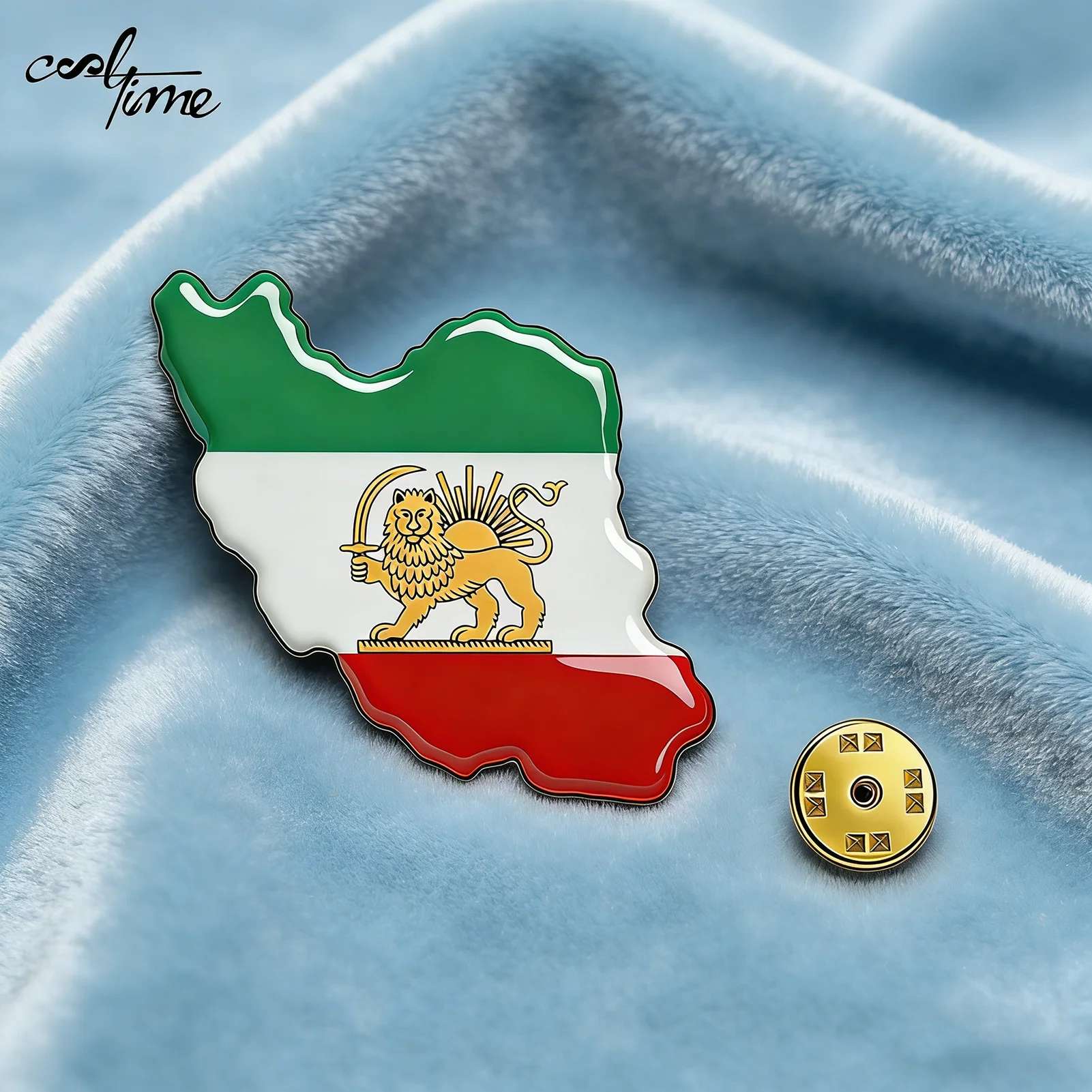 COOLTIME Iran Persien Flaggen-Anstecknadeln Metall Iranischer Löwe und Sonnenkrone Nationales Umfangsmotiv Abzeichen Großpackung Souvenir-Serie Geschenke Brosche – Detail 9
