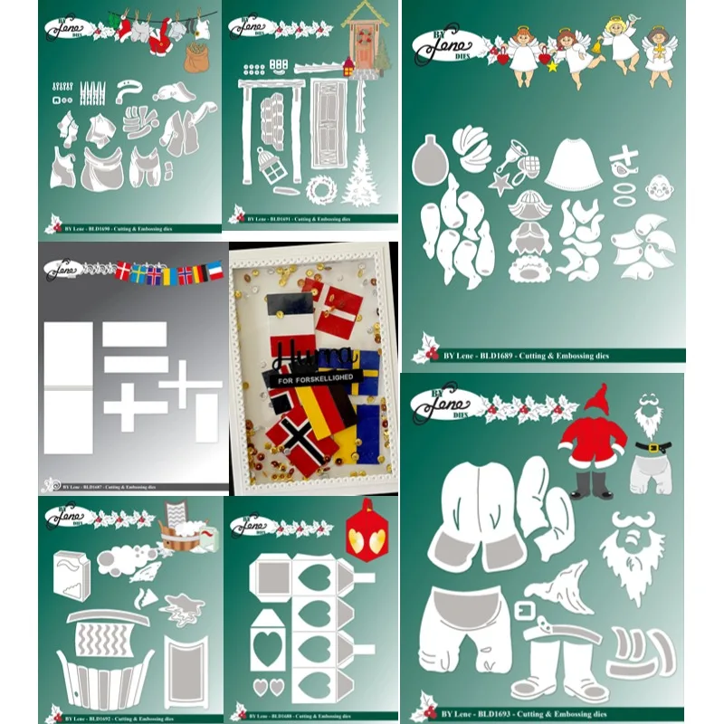 

Christmas Collection Lanterne Engle Santa Laundry Door Washbasin Clothes Flag Metal Cutting Dies Diary Greeting Card 2024 New