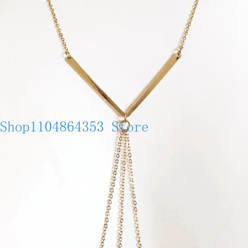 652F Elegant Body Chain Necklace For Women And Evening Outfit Enhancer